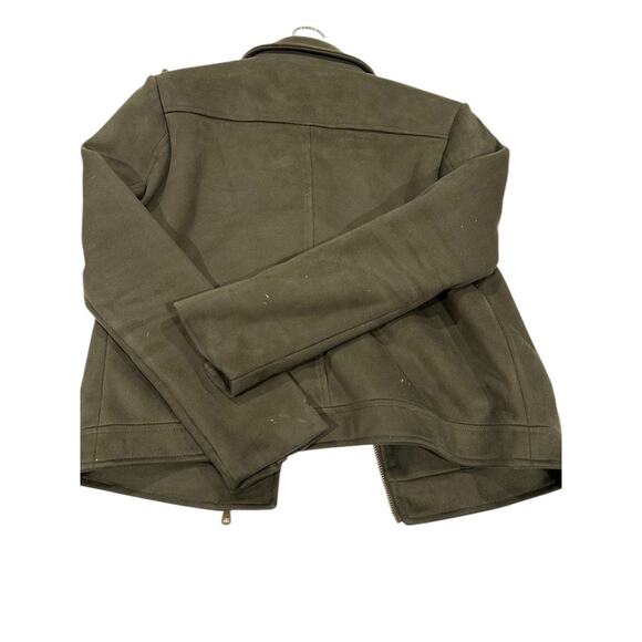 Banana Republic Women’s Olive Moto Jacket Vegan Suede XS - Picture 9 of 15